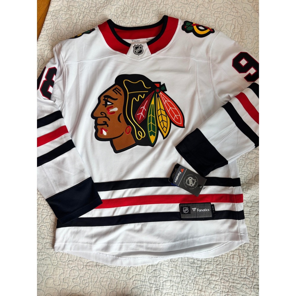 Fanatics Chicago Blackhawks Connor Bedard 98 Away Jersey Mens Small White NHL